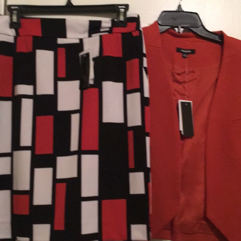 Black and orange suit